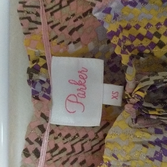 PARKER Women's Silk Pink Metallic Dolman Sleeve Blouse Size X Small - Picture 6 of 12